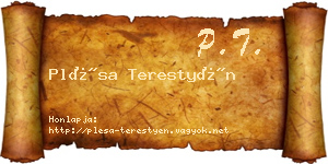 Plésa Terestyén névjegykártya